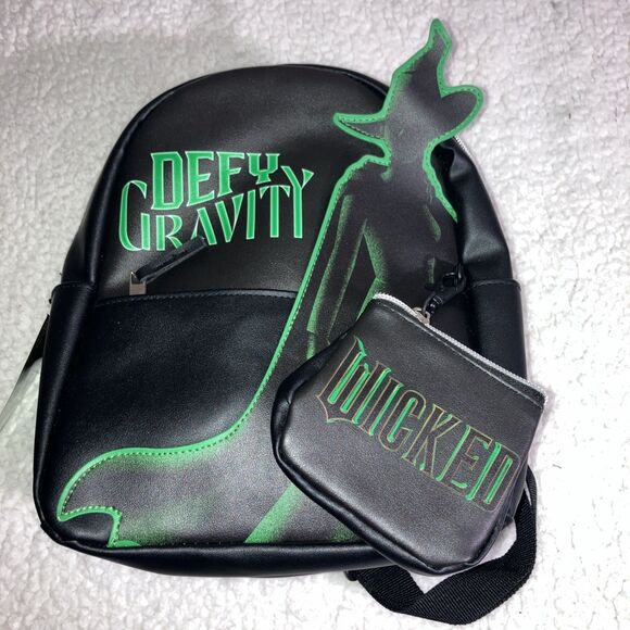 Defy Gravity Wicked The Movie 2024 Mini Backpack Cap NWT Elphaba Faux Leather - Picture 9 of 9